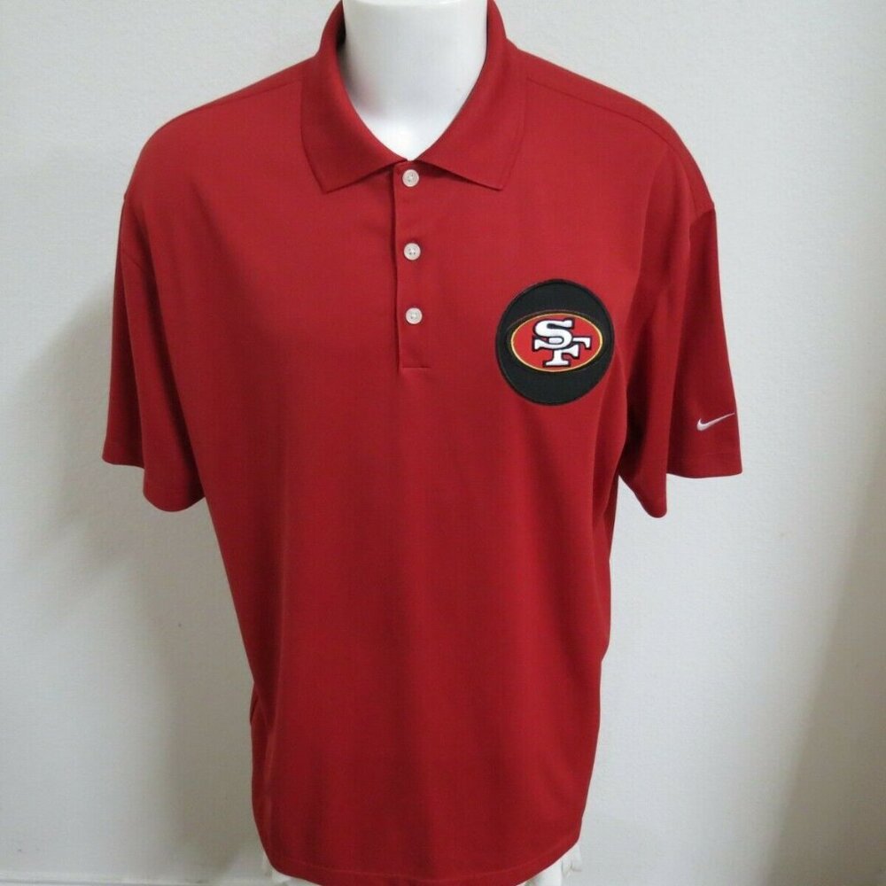 S-3XL Red 49ers Nike Dri-Fit Men's db #42V Polo Shirt